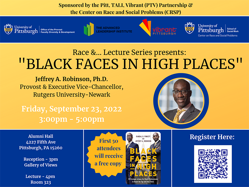 Black Faces in High Places lecture flyer - text in web copy below