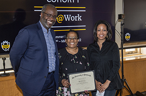 Rhea Bowman receives completion certificate for Race@Work Retreat